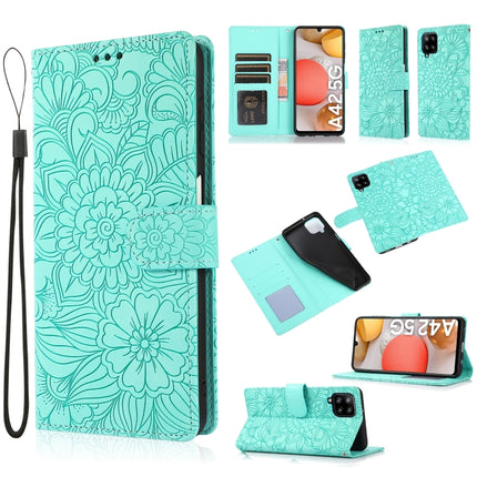 Skin Feel Embossed Sunflower Horizontal Flip Leather Case with Holder & Card Slots & Wallet & Lanyard, For Samsung Galaxy S8+, For Samsung Galaxy A12, For Samsung Galaxy A42 5G, For Samsung Galaxy A32 4G