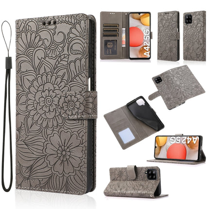 Skin Feel Embossed Sunflower Horizontal Flip Leather Case with Holder & Card Slots & Wallet & Lanyard, For Samsung Galaxy S8+, For Samsung Galaxy A12, For Samsung Galaxy A42 5G, For Samsung Galaxy A32 4G