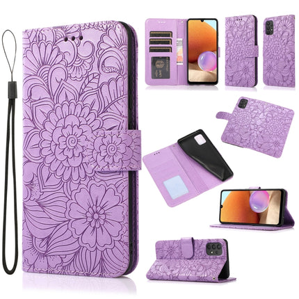 Skin Feel Embossed Sunflower Horizontal Flip Leather Case with Holder & Card Slots & Wallet & Lanyard, For Samsung Galaxy S8+, For Samsung Galaxy A12, For Samsung Galaxy A42 5G, For Samsung Galaxy A32 4G
