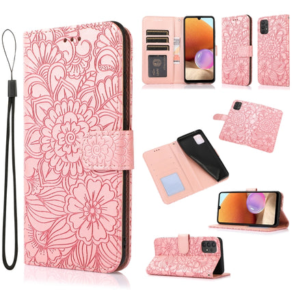 Skin Feel Embossed Sunflower Horizontal Flip Leather Case with Holder & Card Slots & Wallet & Lanyard, For Samsung Galaxy S8+, For Samsung Galaxy A12, For Samsung Galaxy A42 5G, For Samsung Galaxy A32 4G