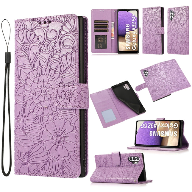 Skin Feel Embossed Sunflower Horizontal Flip Leather Case with Holder & Card Slots & Wallet & Lanyard, For Samsung Galaxy A32 5G, For Samsung Galaxy A71, For Samsung Galaxy Note10 Lite / A81, For Samsung Galaxy A91