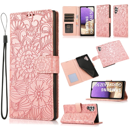 Skin Feel Embossed Sunflower Horizontal Flip Leather Case with Holder & Card Slots & Wallet & Lanyard, For Samsung Galaxy A32 5G, For Samsung Galaxy A71, For Samsung Galaxy Note10 Lite / A81, For Samsung Galaxy A91