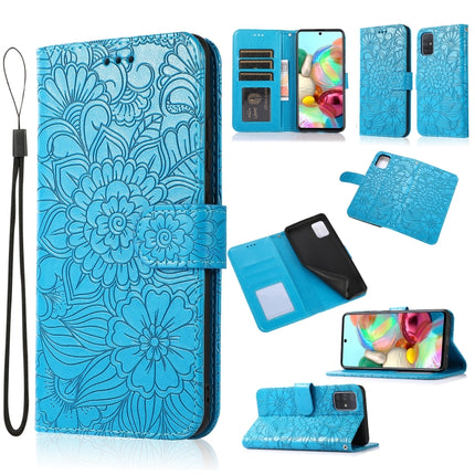 Skin Feel Embossed Sunflower Horizontal Flip Leather Case with Holder & Card Slots & Wallet & Lanyard, For Samsung Galaxy A32 5G, For Samsung Galaxy A71, For Samsung Galaxy Note10 Lite / A81, For Samsung Galaxy A91