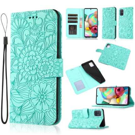 Skin Feel Embossed Sunflower Horizontal Flip Leather Case with Holder & Card Slots & Wallet & Lanyard, For Samsung Galaxy A32 5G, For Samsung Galaxy A71, For Samsung Galaxy Note10 Lite / A81, For Samsung Galaxy A91