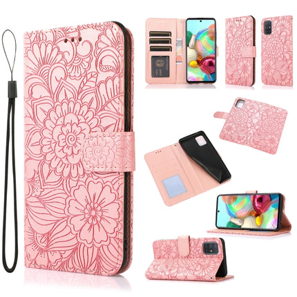 Skin Feel Embossed Sunflower Horizontal Flip Leather Case with Holder & Card Slots & Wallet & Lanyard, For Samsung Galaxy A32 5G, For Samsung Galaxy A71, For Samsung Galaxy Note10 Lite / A81, For Samsung Galaxy A91