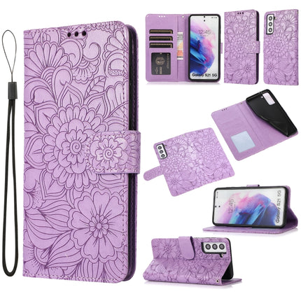 Skin Feel Embossed Sunflower Horizontal Flip Leather Case with Holder & Card Slots & Wallet & Lanyard, For Samsung Galaxy S21 5G, For Samsung Galaxy S21 FE, For Samsung Galaxy A21s, For Samsung Galaxy Note20