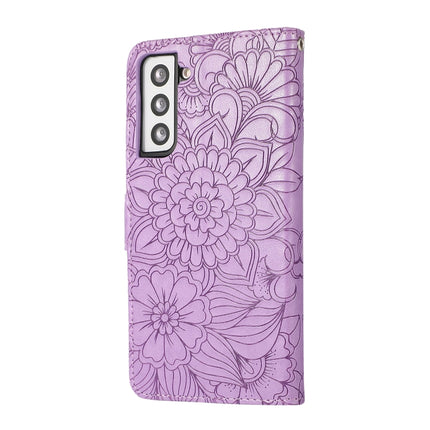 Skin Feel Embossed Sunflower Horizontal Flip Leather Case with Holder & Card Slots & Wallet & Lanyard, For Samsung Galaxy S21 5G, For Samsung Galaxy S21 FE, For Samsung Galaxy A21s, For Samsung Galaxy Note20