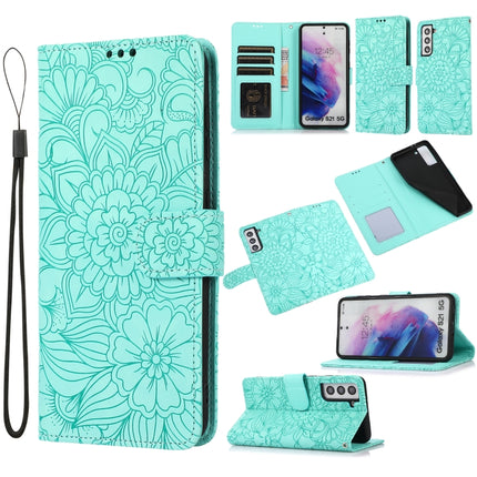 Skin Feel Embossed Sunflower Horizontal Flip Leather Case with Holder & Card Slots & Wallet & Lanyard, For Samsung Galaxy S21 5G, For Samsung Galaxy S21 FE, For Samsung Galaxy A21s, For Samsung Galaxy Note20