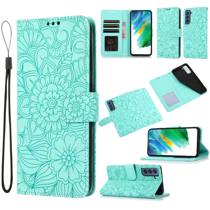 Skin Feel Embossed Sunflower Horizontal Flip Leather Case with Holder & Card Slots & Wallet & Lanyard, For Samsung Galaxy S21 5G, For Samsung Galaxy S21 FE, For Samsung Galaxy A21s, For Samsung Galaxy Note20