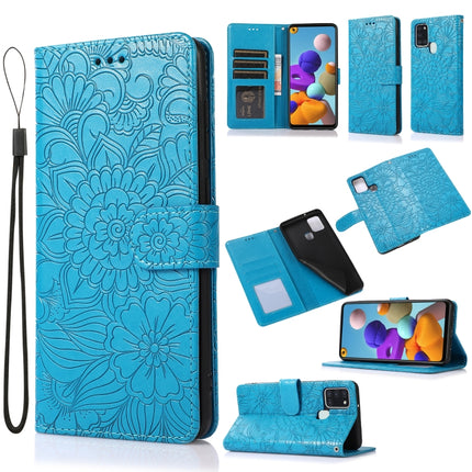 Skin Feel Embossed Sunflower Horizontal Flip Leather Case with Holder & Card Slots & Wallet & Lanyard, For Samsung Galaxy S21 5G, For Samsung Galaxy S21 FE, For Samsung Galaxy A21s, For Samsung Galaxy Note20