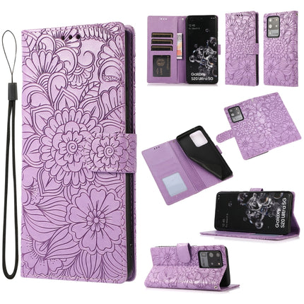 Skin Feel Embossed Sunflower Horizontal Flip Leather Case with Holder & Card Slots & Wallet & Lanyard, For Samsung Galaxy Note9, For Samsung Galaxy Note20 Ultra, For Samsung Galaxy S20 Ultra, For Samsung Galaxy S21 Ultra 5G