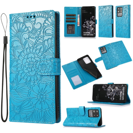 Skin Feel Embossed Sunflower Horizontal Flip Leather Case with Holder & Card Slots & Wallet & Lanyard, For Samsung Galaxy Note9, For Samsung Galaxy Note20 Ultra, For Samsung Galaxy S20 Ultra, For Samsung Galaxy S21 Ultra 5G