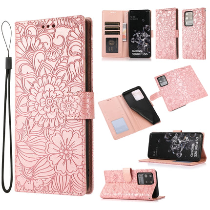 Skin Feel Embossed Sunflower Horizontal Flip Leather Case with Holder & Card Slots & Wallet & Lanyard, For Samsung Galaxy Note9, For Samsung Galaxy Note20 Ultra, For Samsung Galaxy S20 Ultra, For Samsung Galaxy S21 Ultra 5G