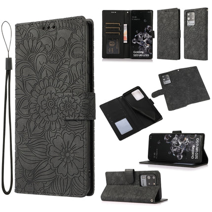 Skin Feel Embossed Sunflower Horizontal Flip Leather Case with Holder & Card Slots & Wallet & Lanyard, For Samsung Galaxy Note9, For Samsung Galaxy Note20 Ultra, For Samsung Galaxy S20 Ultra, For Samsung Galaxy S21 Ultra 5G