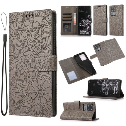 Skin Feel Embossed Sunflower Horizontal Flip Leather Case with Holder & Card Slots & Wallet & Lanyard, For Samsung Galaxy Note9, For Samsung Galaxy Note20 Ultra, For Samsung Galaxy S20 Ultra, For Samsung Galaxy S21 Ultra 5G