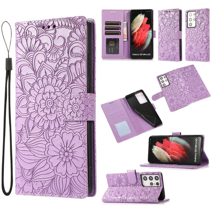 Skin Feel Embossed Sunflower Horizontal Flip Leather Case with Holder & Card Slots & Wallet & Lanyard, For Samsung Galaxy Note9, For Samsung Galaxy Note20 Ultra, For Samsung Galaxy S20 Ultra, For Samsung Galaxy S21 Ultra 5G