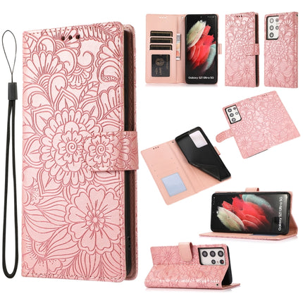Skin Feel Embossed Sunflower Horizontal Flip Leather Case with Holder & Card Slots & Wallet & Lanyard, For Samsung Galaxy Note9, For Samsung Galaxy Note20 Ultra, For Samsung Galaxy S20 Ultra, For Samsung Galaxy S21 Ultra 5G