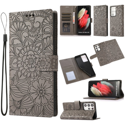Skin Feel Embossed Sunflower Horizontal Flip Leather Case with Holder & Card Slots & Wallet & Lanyard, For Samsung Galaxy Note9, For Samsung Galaxy Note20 Ultra, For Samsung Galaxy S20 Ultra, For Samsung Galaxy S21 Ultra 5G