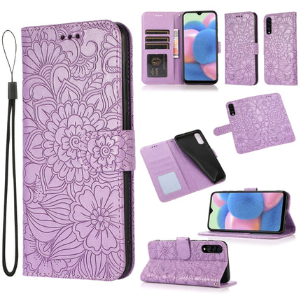 Skin Feel Embossed Sunflower Horizontal Flip Leather Case with Holder & Card Slots & Wallet & Lanyard, For Samsung Galaxy A30s, For Samsung Galaxy A50s, For Samsung Galaxy A70s, For Samsung Galaxy S10