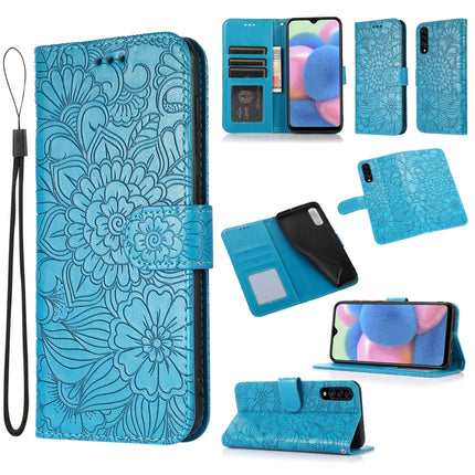 Skin Feel Embossed Sunflower Horizontal Flip Leather Case with Holder & Card Slots & Wallet & Lanyard, For Samsung Galaxy A30s, For Samsung Galaxy A50s, For Samsung Galaxy A70s, For Samsung Galaxy S10