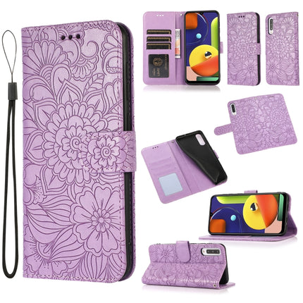 Skin Feel Embossed Sunflower Horizontal Flip Leather Case with Holder & Card Slots & Wallet & Lanyard, For Samsung Galaxy A30s, For Samsung Galaxy A50s, For Samsung Galaxy A70s, For Samsung Galaxy S10