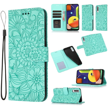 Skin Feel Embossed Sunflower Horizontal Flip Leather Case with Holder & Card Slots & Wallet & Lanyard, For Samsung Galaxy A30s, For Samsung Galaxy A50s, For Samsung Galaxy A70s, For Samsung Galaxy S10