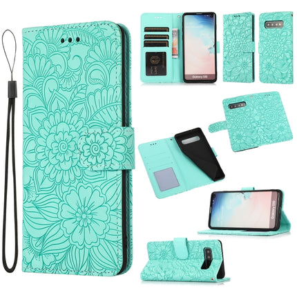 Skin Feel Embossed Sunflower Horizontal Flip Leather Case with Holder & Card Slots & Wallet & Lanyard, For Samsung Galaxy A30s, For Samsung Galaxy A50s, For Samsung Galaxy A70s, For Samsung Galaxy S10