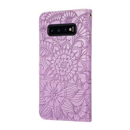 Skin Feel Embossed Sunflower Horizontal Flip Leather Case with Holder & Card Slots & Wallet & Lanyard, For Samsung Galaxy S10+, For Samsung Galaxy S10e, For Samsung Galaxy A20s, For Samsung Galaxy A40