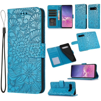Skin Feel Embossed Sunflower Horizontal Flip Leather Case with Holder & Card Slots & Wallet & Lanyard, For Samsung Galaxy S10+, For Samsung Galaxy S10e, For Samsung Galaxy A20s, For Samsung Galaxy A40