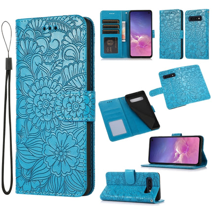 Skin Feel Embossed Sunflower Horizontal Flip Leather Case with Holder & Card Slots & Wallet & Lanyard, For Samsung Galaxy S10+, For Samsung Galaxy S10e, For Samsung Galaxy A20s, For Samsung Galaxy A40