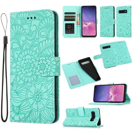 Skin Feel Embossed Sunflower Horizontal Flip Leather Case with Holder & Card Slots & Wallet & Lanyard, For Samsung Galaxy S10+, For Samsung Galaxy S10e, For Samsung Galaxy A20s, For Samsung Galaxy A40