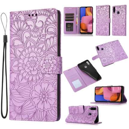 Skin Feel Embossed Sunflower Horizontal Flip Leather Case with Holder & Card Slots & Wallet & Lanyard, For Samsung Galaxy S10+, For Samsung Galaxy S10e, For Samsung Galaxy A20s, For Samsung Galaxy A40