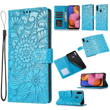 Skin Feel Embossed Sunflower Horizontal Flip Leather Case with Holder & Card Slots & Wallet & Lanyard, For Samsung Galaxy S10+, For Samsung Galaxy S10e, For Samsung Galaxy A20s, For Samsung Galaxy A40
