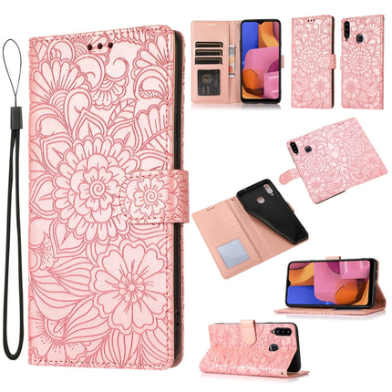 Skin Feel Embossed Sunflower Horizontal Flip Leather Case with Holder & Card Slots & Wallet & Lanyard, For Samsung Galaxy S10+, For Samsung Galaxy S10e, For Samsung Galaxy A20s, For Samsung Galaxy A40