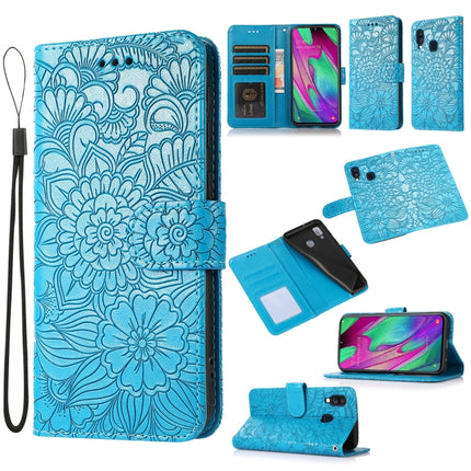 Skin Feel Embossed Sunflower Horizontal Flip Leather Case with Holder & Card Slots & Wallet & Lanyard, For Samsung Galaxy S10+, For Samsung Galaxy S10e, For Samsung Galaxy A20s, For Samsung Galaxy A40