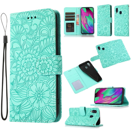 Skin Feel Embossed Sunflower Horizontal Flip Leather Case with Holder & Card Slots & Wallet & Lanyard, For Samsung Galaxy S10+, For Samsung Galaxy S10e, For Samsung Galaxy A20s, For Samsung Galaxy A40