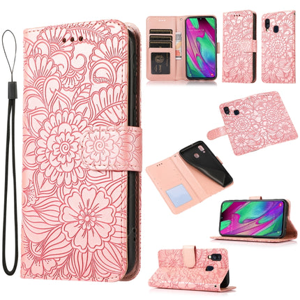 Skin Feel Embossed Sunflower Horizontal Flip Leather Case with Holder & Card Slots & Wallet & Lanyard, For Samsung Galaxy S10+, For Samsung Galaxy S10e, For Samsung Galaxy A20s, For Samsung Galaxy A40