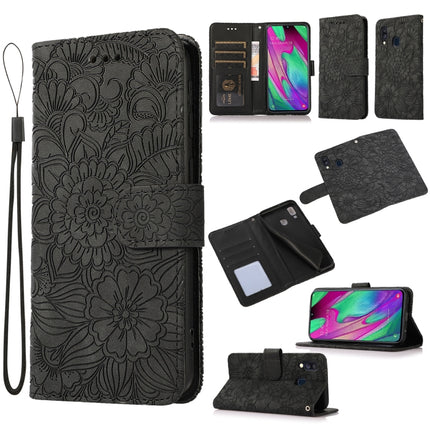 Skin Feel Embossed Sunflower Horizontal Flip Leather Case with Holder & Card Slots & Wallet & Lanyard, For Samsung Galaxy S10+, For Samsung Galaxy S10e, For Samsung Galaxy A20s, For Samsung Galaxy A40
