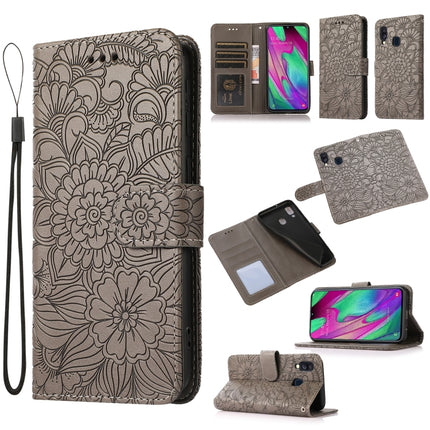 Skin Feel Embossed Sunflower Horizontal Flip Leather Case with Holder & Card Slots & Wallet & Lanyard, For Samsung Galaxy S10+, For Samsung Galaxy S10e, For Samsung Galaxy A20s, For Samsung Galaxy A40