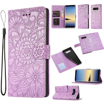 Skin Feel Embossed Sunflower Horizontal Flip Leather Case with Holder & Card Slots & Wallet & Lanyard, For Samsung Galaxy Note8, For Samsung Galaxy J6, For Samsung Galaxy A5 (2017), For Samsung Galaxy J8
