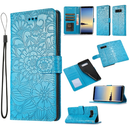 Skin Feel Embossed Sunflower Horizontal Flip Leather Case with Holder & Card Slots & Wallet & Lanyard, For Samsung Galaxy Note8, For Samsung Galaxy J6, For Samsung Galaxy A5 (2017), For Samsung Galaxy J8