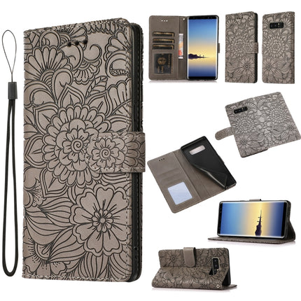 Skin Feel Embossed Sunflower Horizontal Flip Leather Case with Holder & Card Slots & Wallet & Lanyard, For Samsung Galaxy Note8, For Samsung Galaxy J6, For Samsung Galaxy A5 (2017), For Samsung Galaxy J8