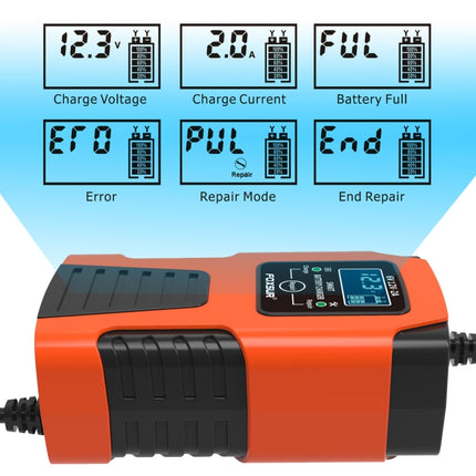 FOXSUR 2A / 6V / 12V Car / Motorcycle 3-stage Full Smart Battery Charger, 2A, US Plug, 2A, EU Plug, 2A, JP Plug, 2A, UK Plug
