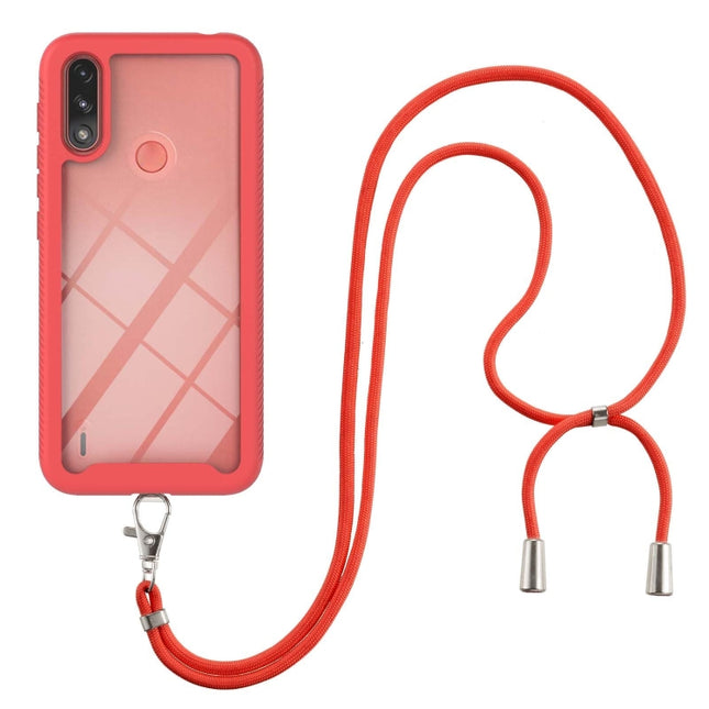 Starry Sky Solid Color Series Shockproof PC + TPU Protective Case with Neck Strap, For Google Pixel 6, For Google Pixel 6 Pro, For Motorola Moto E7 Power, For Samsung Galaxy A03s EU Version