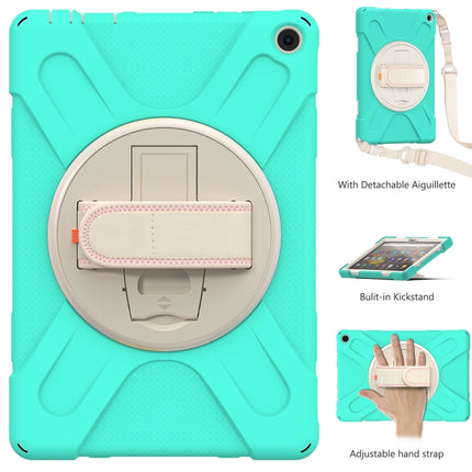 Silicone + PC Protective Case with Holder & Shoulder Strap, For Amazon Kindle Fire HD 10 2021