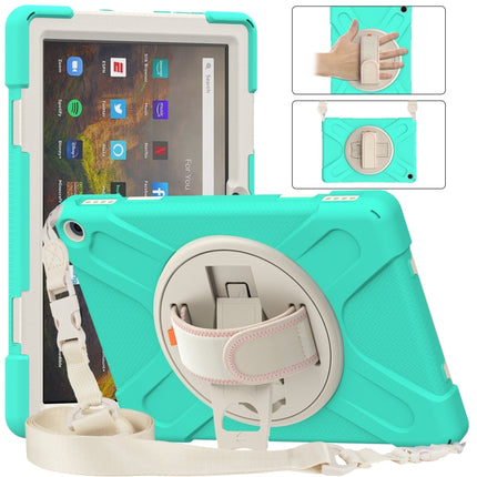 Silicone + PC Protective Case with Holder & Shoulder Strap, For Amazon Kindle Fire HD 10 2021