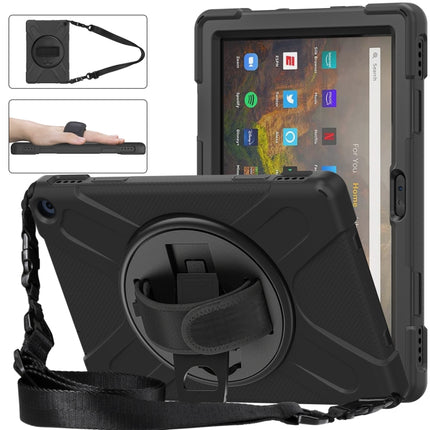Silicone + PC Protective Case with Holder & Shoulder Strap, For Amazon Kindle Fire HD 10 2021