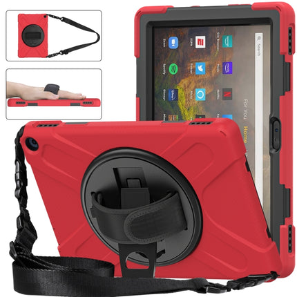 Silicone + PC Protective Case with Holder & Shoulder Strap, For Amazon Kindle Fire HD 10 2021