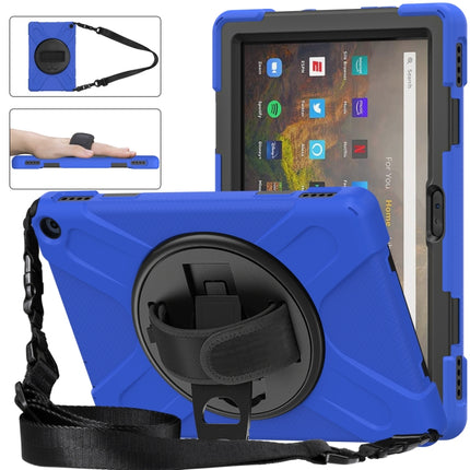 Silicone + PC Protective Case with Holder & Shoulder Strap, For Amazon Kindle Fire HD 10 2021