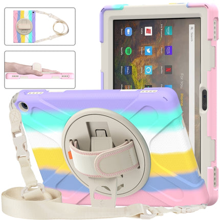Silicone + PC Protective Case with Holder & Shoulder Strap, For Amazon Kindle Fire HD 10 2021
